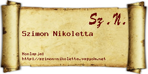Szimon Nikoletta névjegykártya