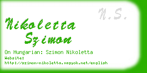 nikoletta szimon business card